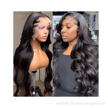 Raw Peruvian Human Hair Body Wave Hd Full Lace Front Wig For Black Women Wholesale 13x6 Lace Frontal Closure Wig Can Be Bleached
